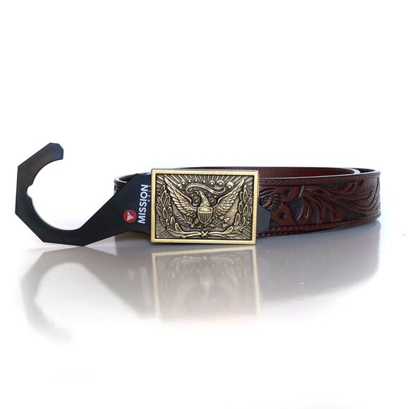 NEW Mission Western Collection Cowboy Leather Men's Belt - Picture 8 of 10